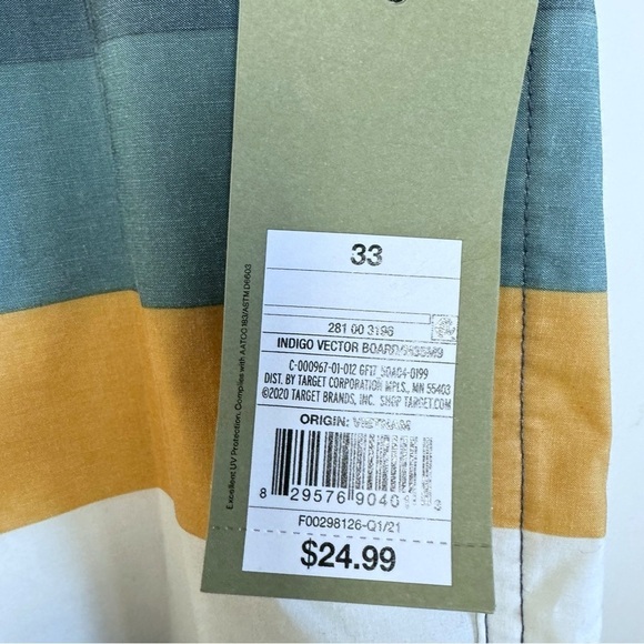 New! Goodfellow & Co. Men's Sz 33 IndigoVector Striped Boardshorts Swim Trunks - Picture 8 of 14